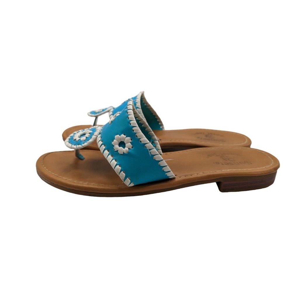 Sunsets Sweet Tea Women's Blue Slip On Flip Flops Sandals Size 8M - Picture 2 of 8